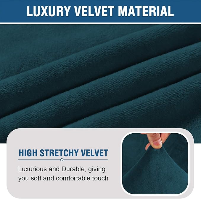 H.VERSAILTEX Armless Accent Chair Covers Thick Velvet Armless Chair Slipcovers