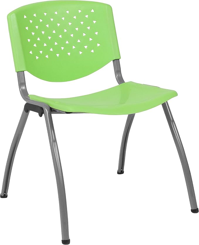 Flash Furniture HERCULES -5 Pack 880 lb. Capacity Green Plastic Stack Chair |