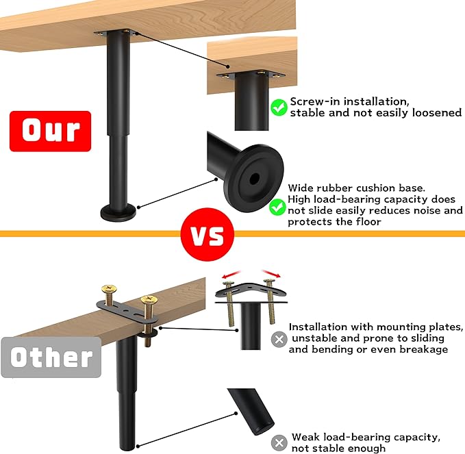 Wlrrcwdttc 2 Pcs Adjustable Height Bed Support Legs