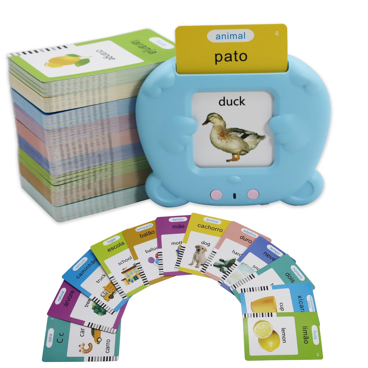 MAYAPHILOS 510 Sight Words Brazilian Portuguese and English Talking Flash Cards, Learn for Kids Language Learning Speech Therapy Toys for Toddlers