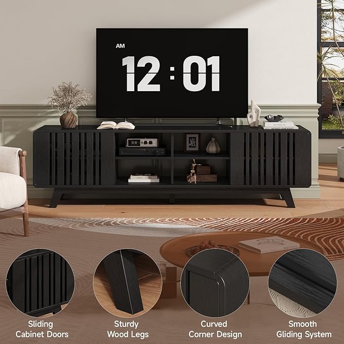ONBRILL 70-Inch TV Stand for TVs up to 80 Inch, Mid-Century Modern Television