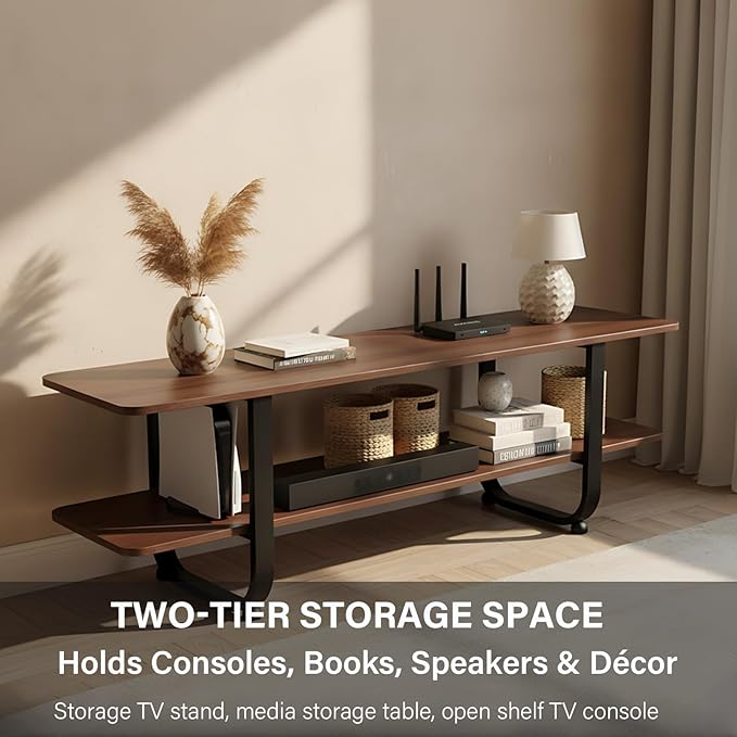Tiita Bamboo TV Stand with Storage