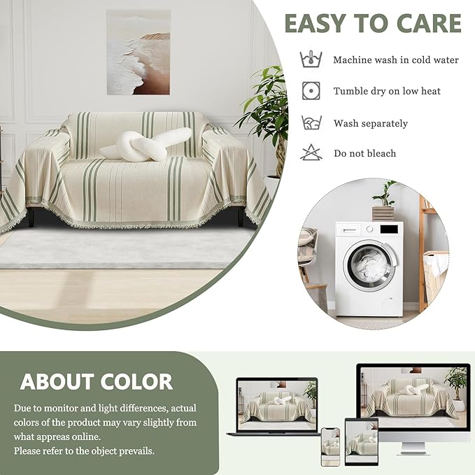 DREAMINGO Chenille Armchair Cover Jacquard Sofa Covers Washable Furniture