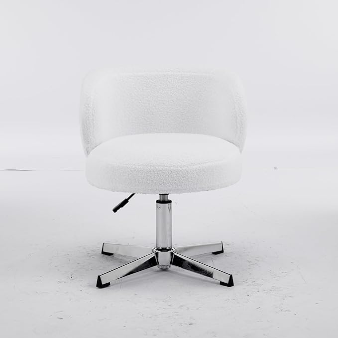 VINGLI Cute Small Swivel Desk Chair Comfy no Wheels, Ergonomic Low-Back Lumbar