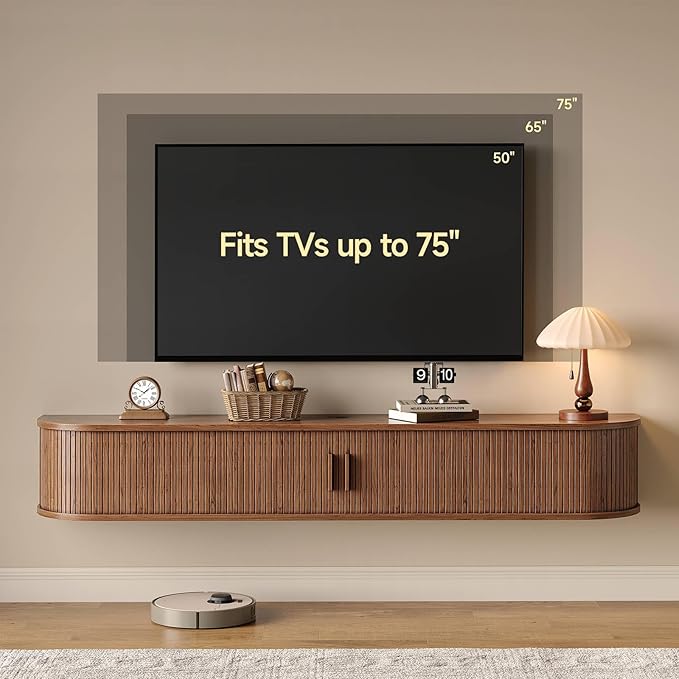 63" Floating TV Stand with Power Outlet