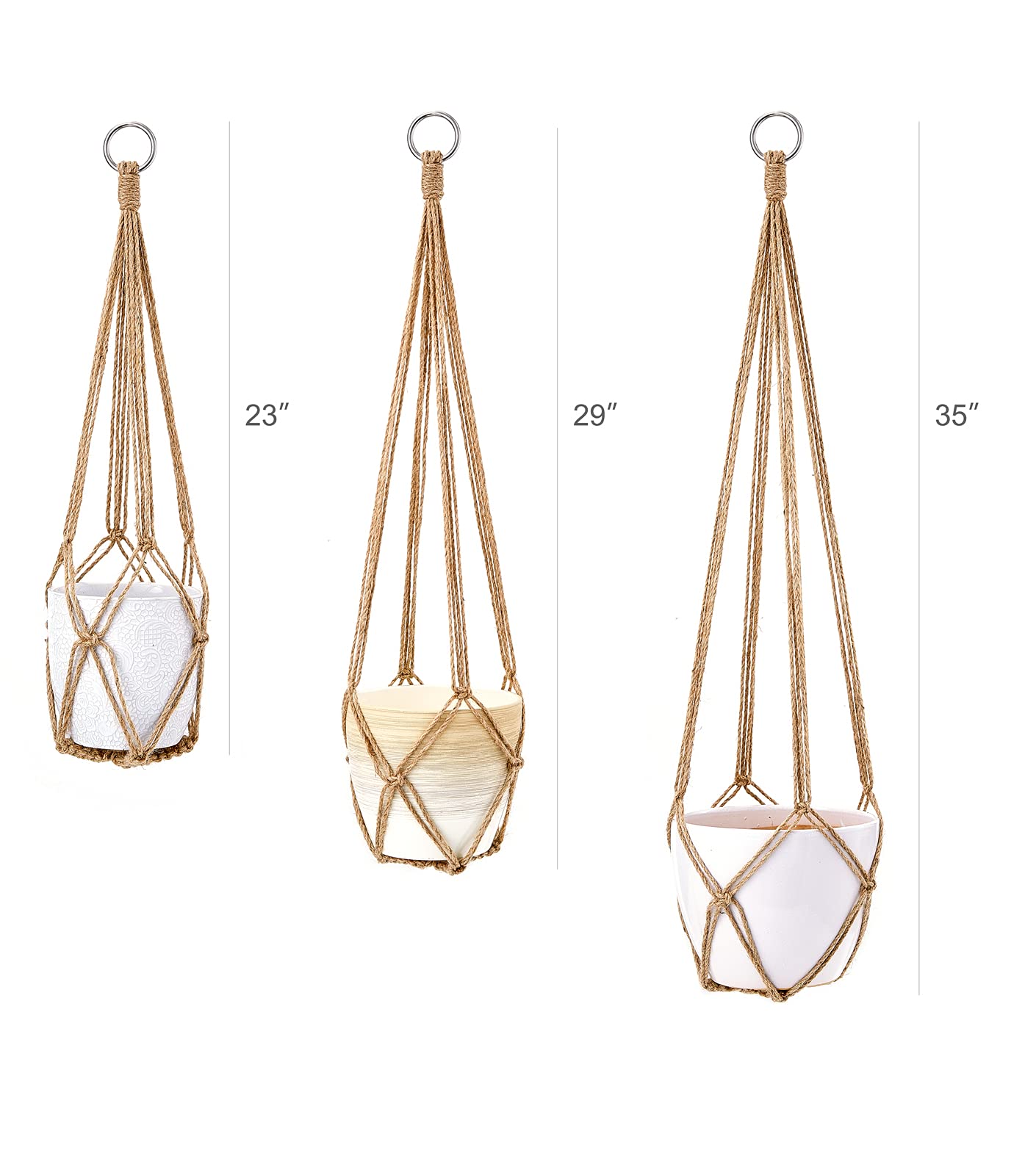 Dahey Macrame Plant Hanger with Hooks Indoor Hanging Planter Basket Handmade Woven Cotton Rope Flower Pot Crochet Plant Holder Stand for Boho Home Decor No Tassels