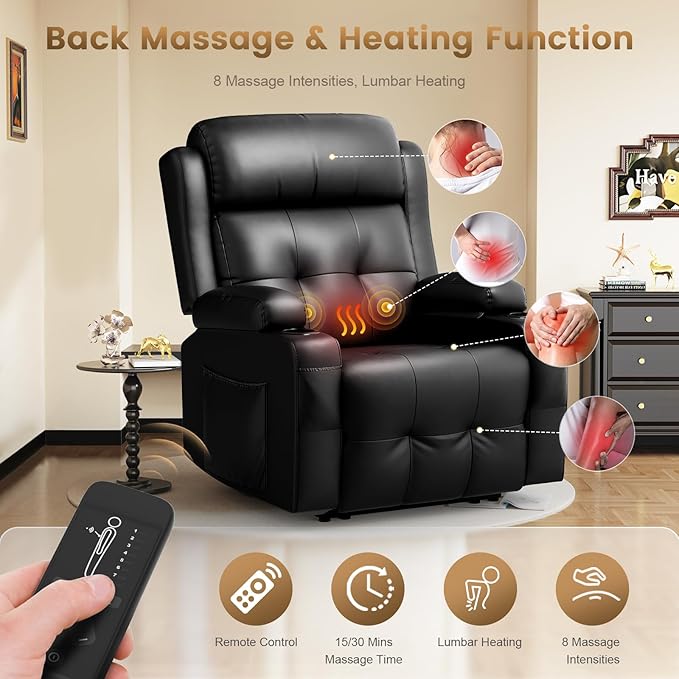 Home Theater Seating Power Recliner Chair, Massage Reclining Sofa