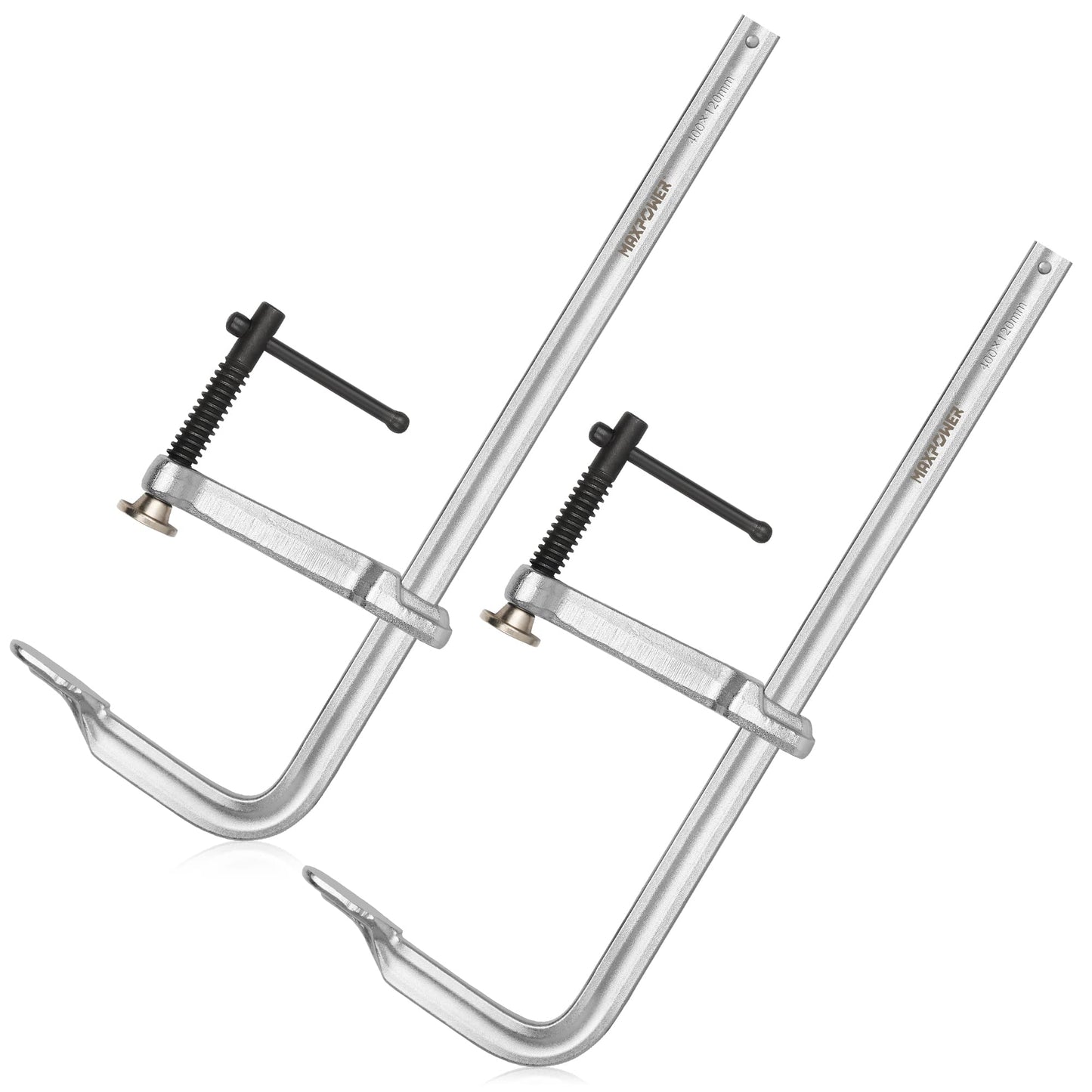 MAXPOWER F Clamp 16 inch, Heavy Duty Welding Clamps Set, Max Open 16-inch, Throat depth 4-3/4 inch, Pack of 2
