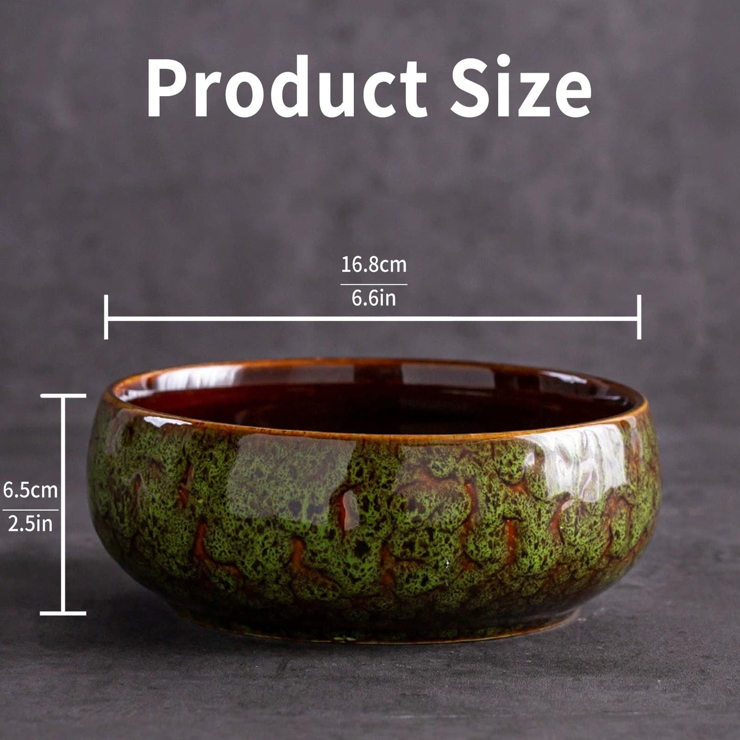 SnuggleTail Lotus Flower Bowl Planter 6.6" Round Pot– Ceramic Shallow Succulent & Water Lotus Pot – Wide Low Ceramic Bowl for Bonsai Indoor Decor