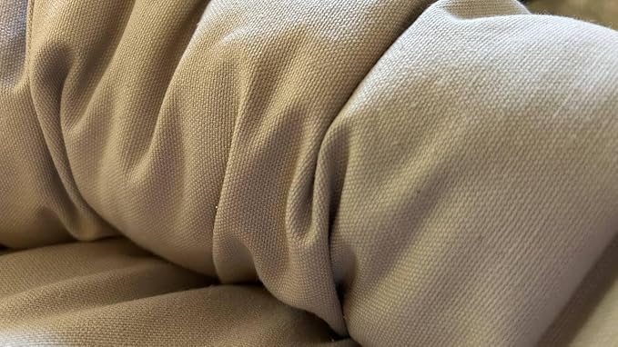Organic Cotton Canvas Dog Bed: Removable Cover, Natural Fill - Made in USA (Gray, Medium 28" x 8" inches)