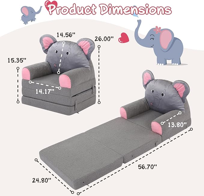 MOMCAYWEX Kids Sofa, Sherpa Couch