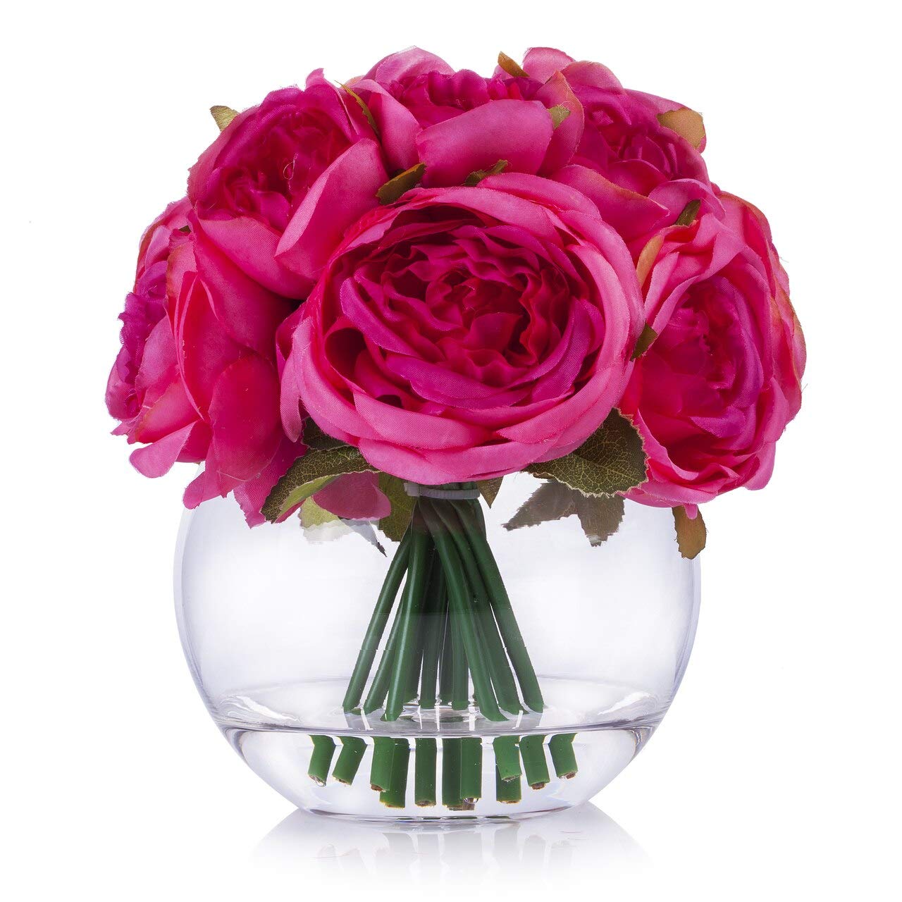 WGV Moon Vase, 6" x 2.5"W, 5.25" H, Clear Glass Floral Container with Oval Opening, Planter Terrarium, Wedding Event Home Decor, 1 Piece (VMV1006)