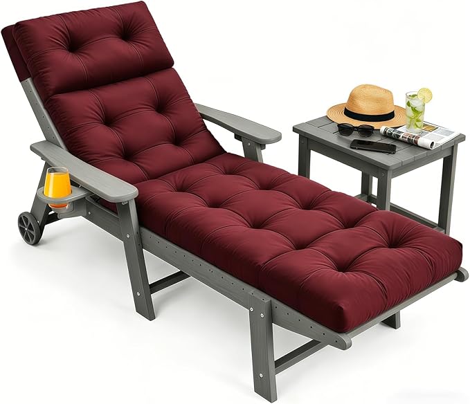 Chaise Lounge Cushion Outdoor, Waterproof Thick Patio Lounge Chair Cushion
