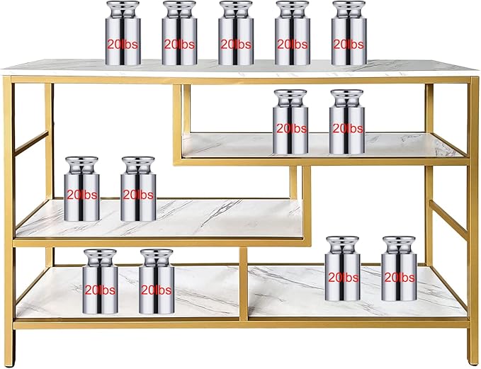 AT-VALY Console Table 4-Tier Storage Shelves Entryway Table Hallway Tables