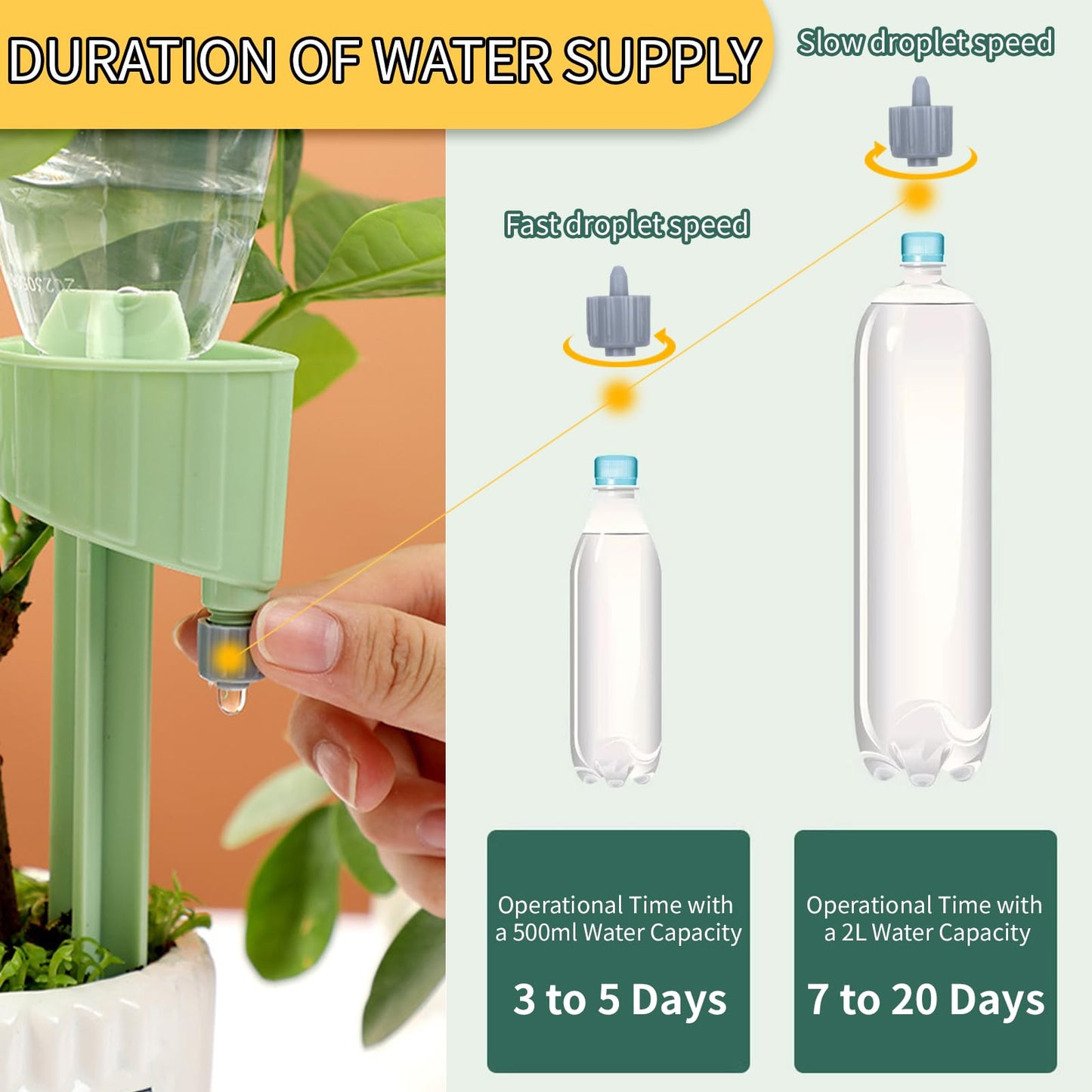 XIELIME 12PCS Self Watering Spikes, Auto Plant Watering Devices with Adjustable Valve Switch, Self Watering Planter Insert Automatic Watering System for Indoor & Outdoor Garden Potted Plants