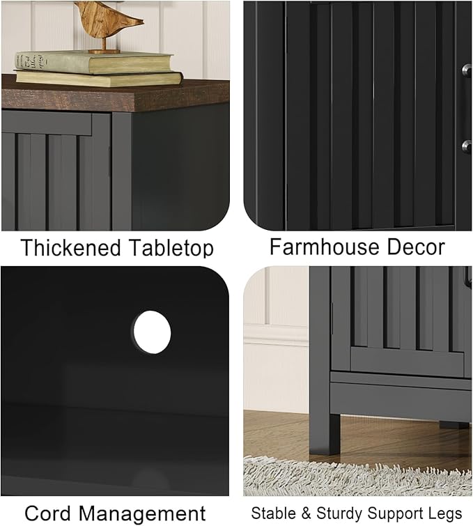 ChooChoo Farmhouse TV Stand for Televisions up to 55 inches, Entertainment