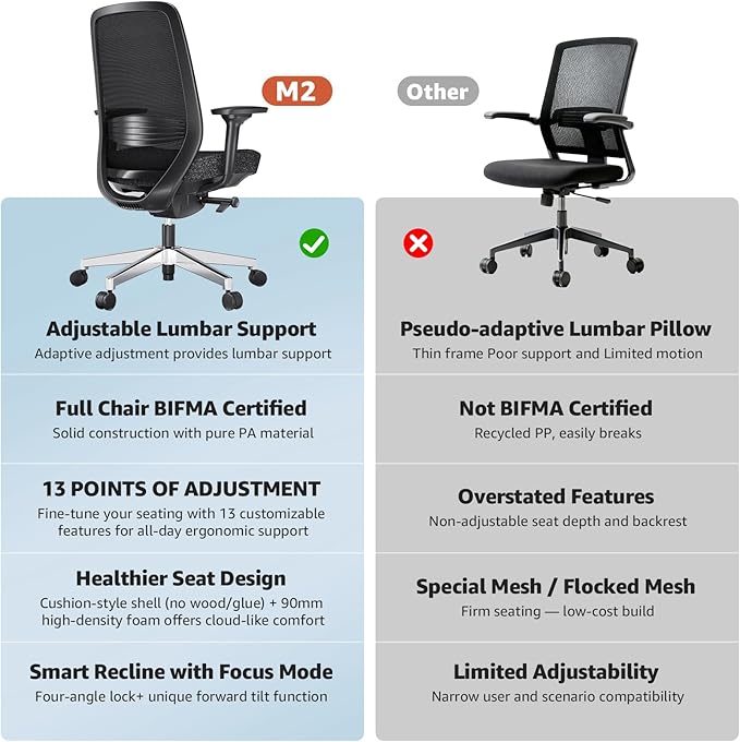 ErgoSift M2 Ergonomic Office Chair High Back Mesh Computer Desk Chair