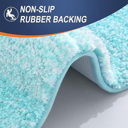 OLANLY Large Bathroom Rugs Mat 54x24, Extra Soft Absorbent Microfiber Bath Rugs, Rubber Backing, Quick Dry, Machine Washable Bath Mats for Bathroom Floor, Tub and Shower, Home Decor Accessories, Teal