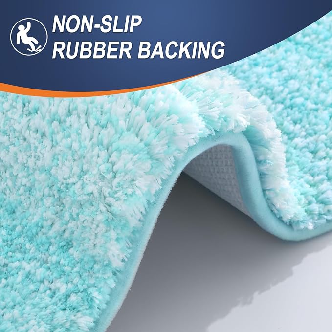 OLANLY Large Bathroom Rugs Mat 40x24, Extra Soft Absorbent Microfiber Bath Rugs, Rubber Backing, Quick Dry, Machine Washable Bath Mats for Bathroom Floor, Tub and Shower, Home Decor Accessories, Teal