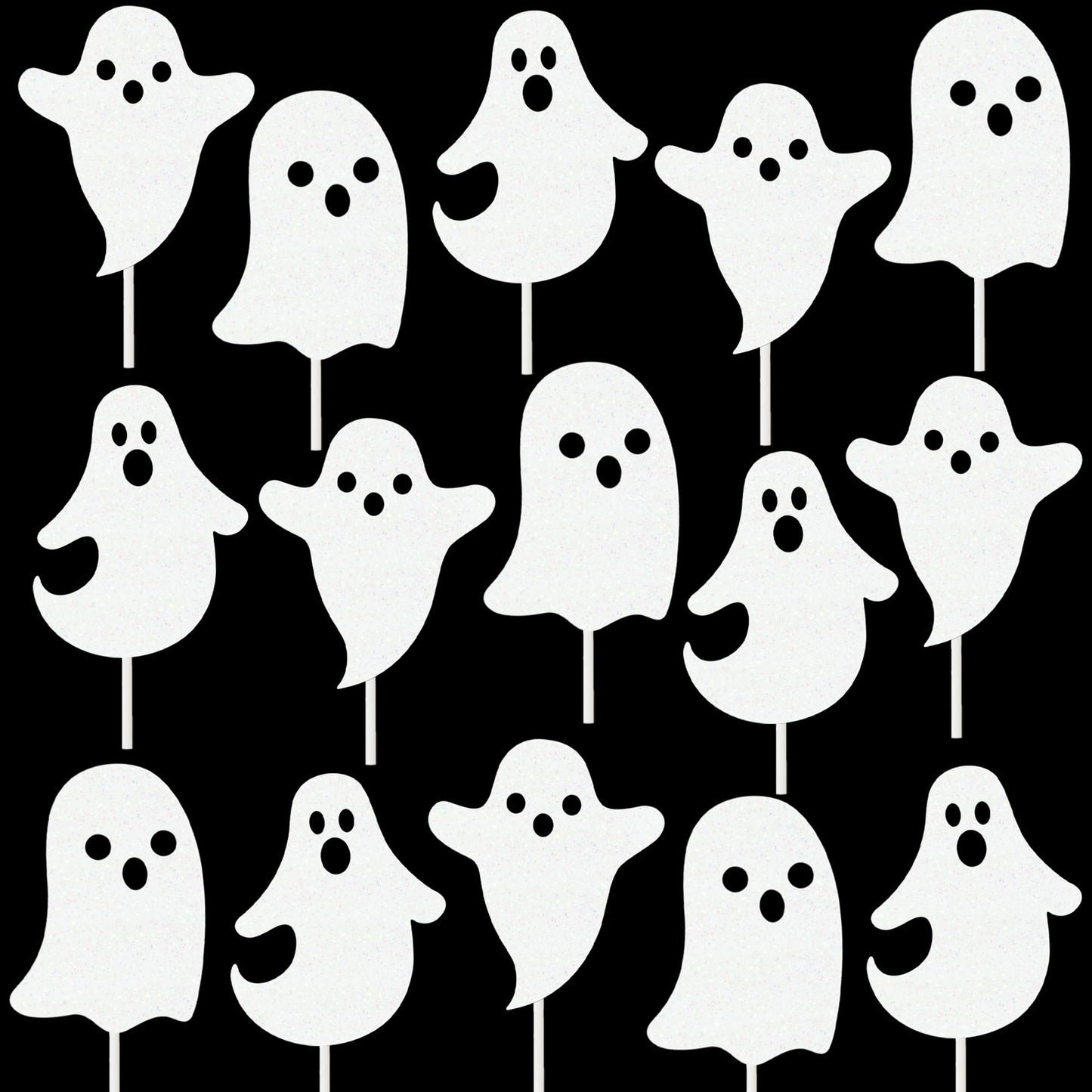 Halloween White Glitter Ghost Cupcake Toppers 24PCS Ghosts Baby Shower Cake Decorations Cute Ghost Cake Toppers for Happy Halloween Birthday Party Baby Shower Supplies