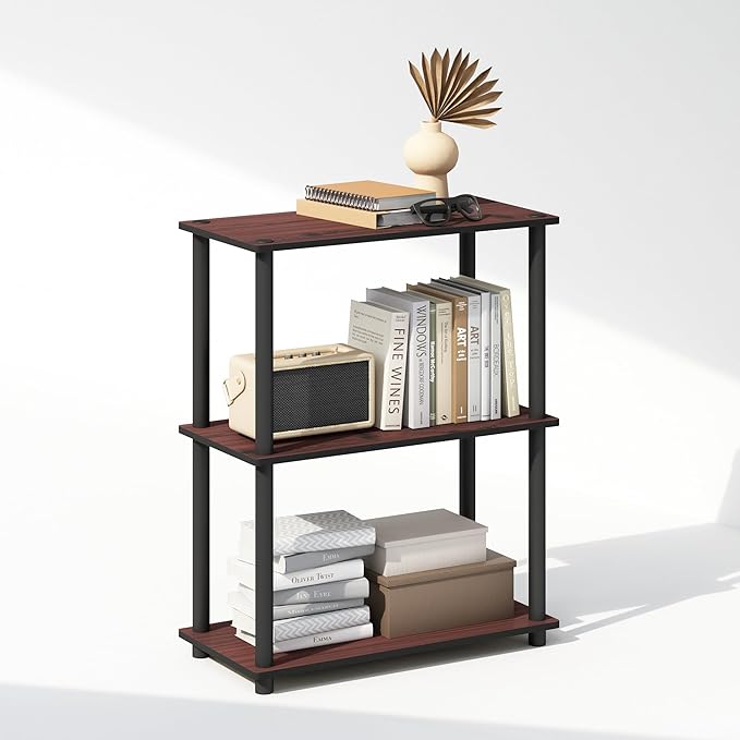 Furinno Turn-N-Tube Book Shelf, 3-Tier Bookshelf, Bookcase