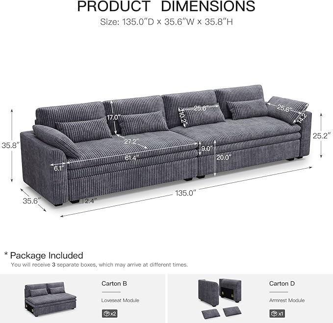 Belffin Large Modular Sectional Sofa