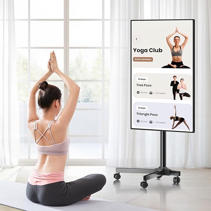 XINLEI Mobile TV Carts, Rotating Rolling TV Stand on Wheels