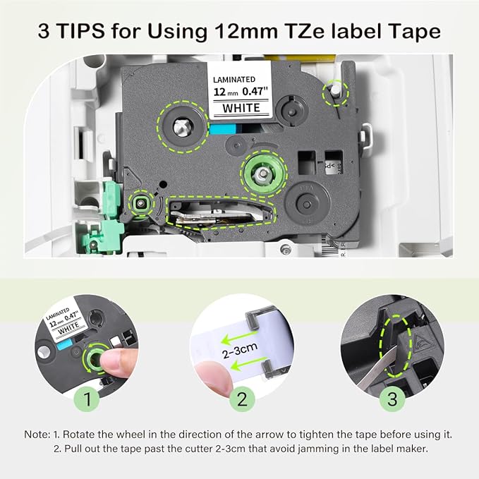 Compatible with Brother P Touch TZe-231 Label Maker Tape, 12mm 0.47” Laminated White 1/2" TZ Tape for PT D210 D220 H110 P710BT, Black on White 4-Pack Label KINGDOM TZE231