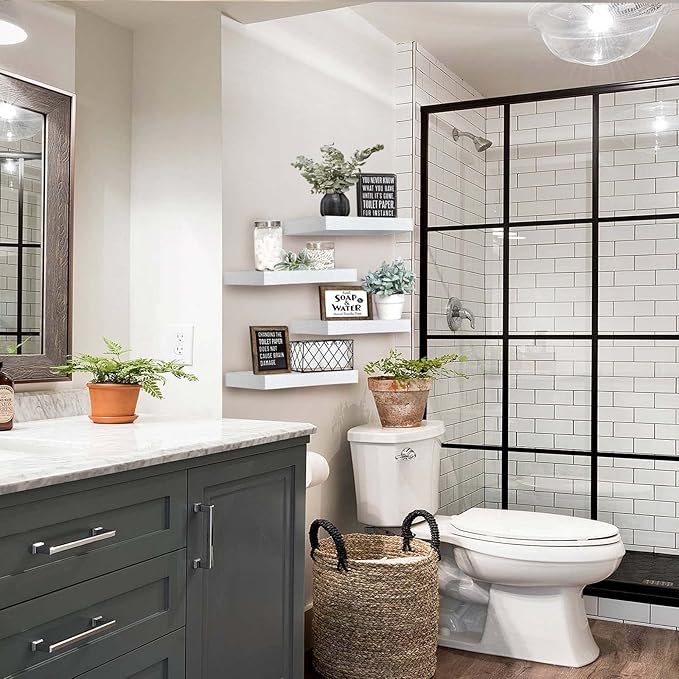 QEEIG Floating Shelves for Wall Bathroom Shelf Bedroom Kitchen Living Room