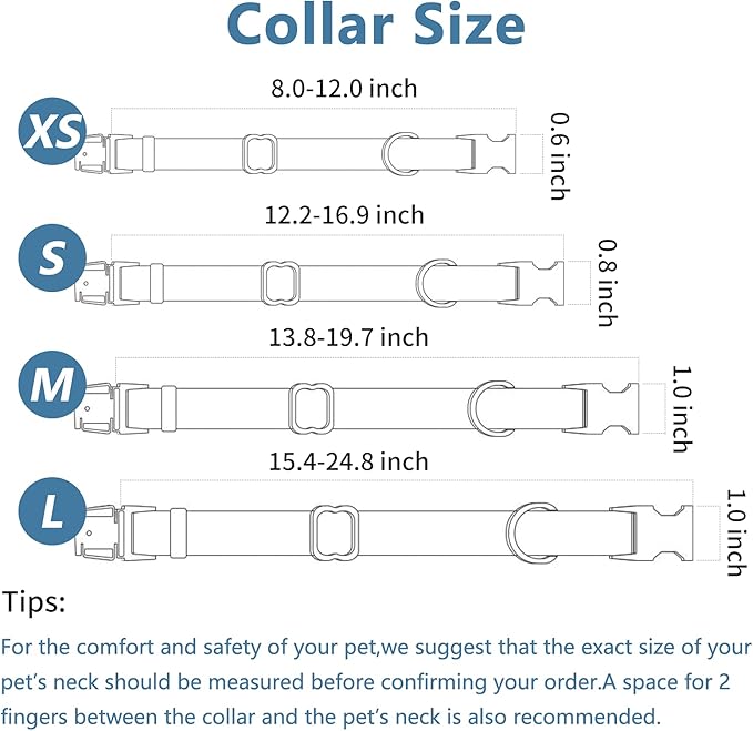 Soft Leather Dog Collar and Leash (6.6') Set - Stylish Rose Gold Heavy Duty Metal Buckle, 4 Adjustable Lengths Leash for Small Medium Large Dogs - Comfortable & Easy to Clean Blue Purple XS(8"-12")