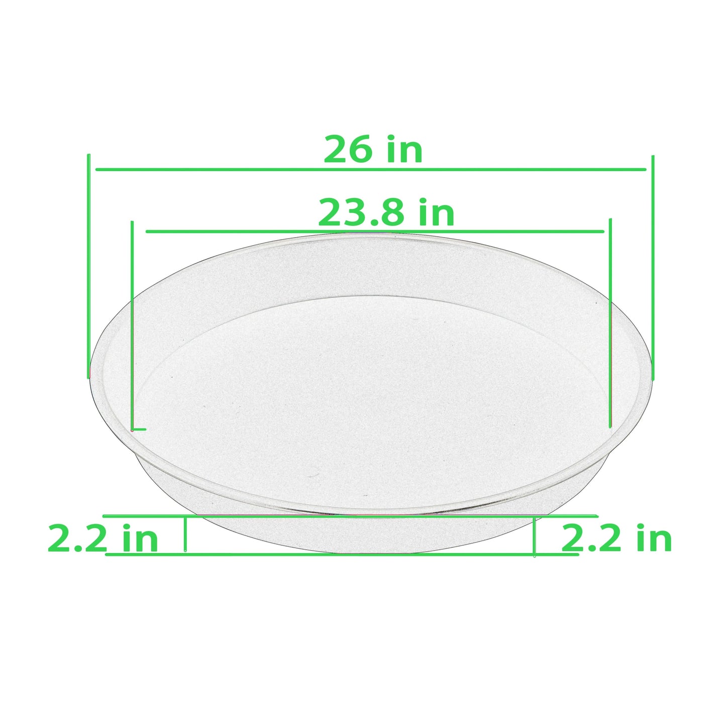 VUWEZ 6 Pack of 25 inch Plant Saucer, Plant Tray 20 Inch Round, Plant Saucers for Indoors, Plant Trays for Pots, Flower Pot Saucers, Pot Saucers for Planter 19-26" (25", Black)