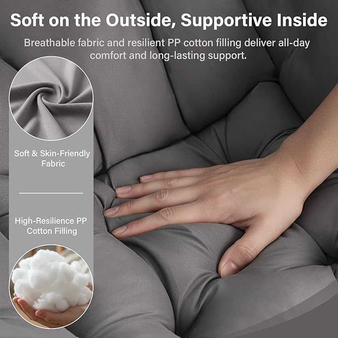 MBOOYOME Lazy Chair with Ottoman, Modern Accent Lounge Armchair with Armrests