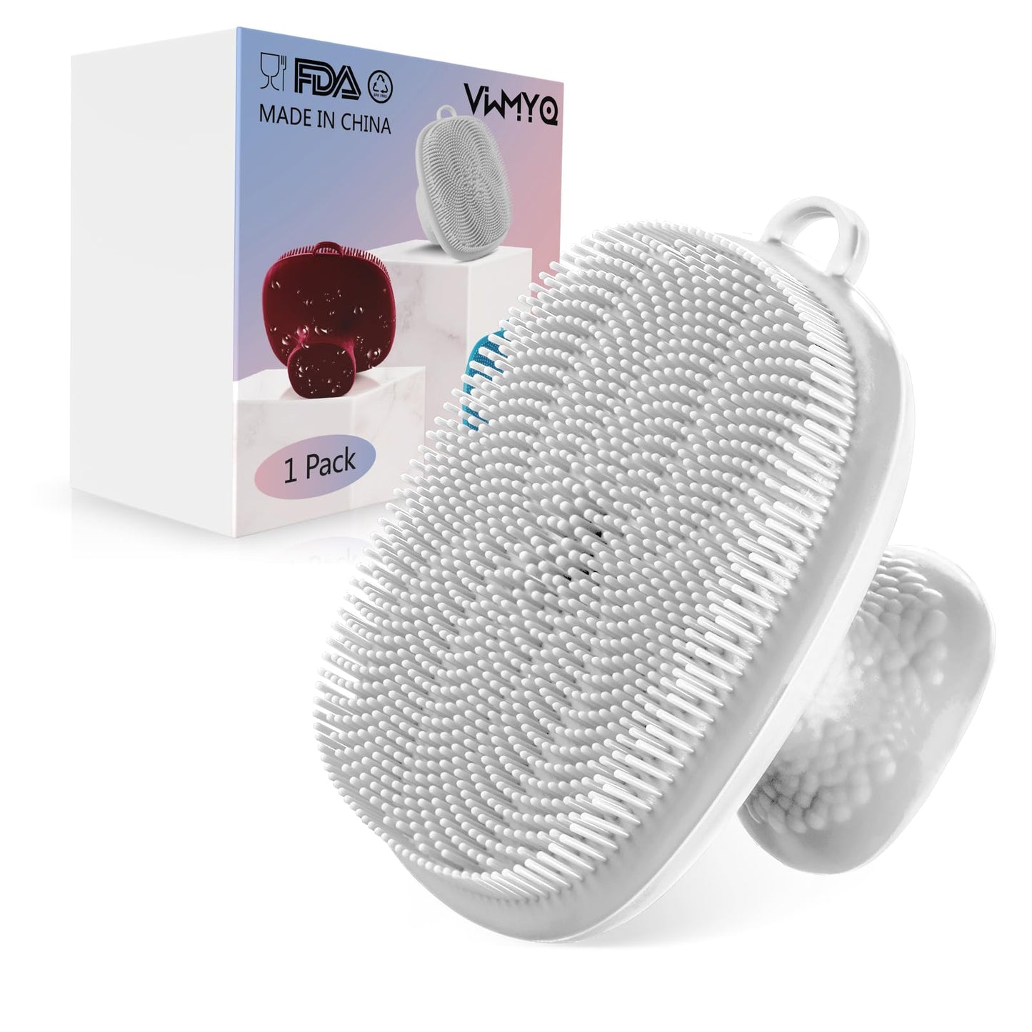 VWMYQ Face Scrubber, Silicone Face Scrubber for Men Facial Cleansing Brush Silicone Face Wash Brush Manual Waterproof Cleansing Skin Care Face Brushes for Exfoliating- Black