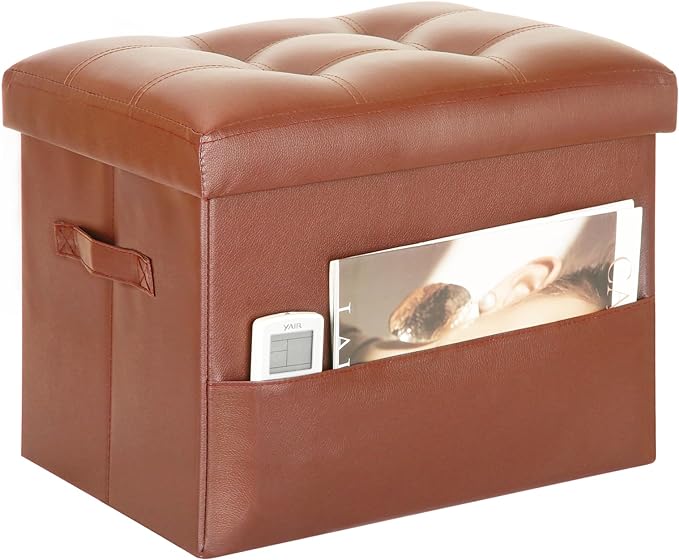 BelugaHelper Storage Ottoman Foot Rest Stool. Folding Ottoman