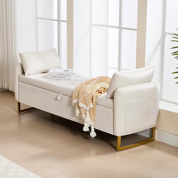 48" End of Bed Bench, Modern Storage Benches