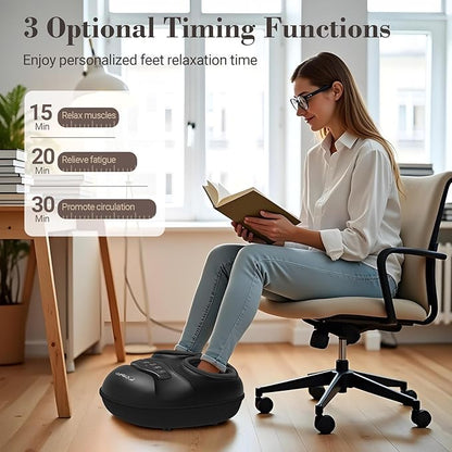 FSA Eligible HSA Foot Massager with Heat [Remote Control], Shiatsu Foot Massager Machine 5 Compression Levels, Electric Feet Massager for Foot Pain Relief, Gifts for Seniors Elderly Parents