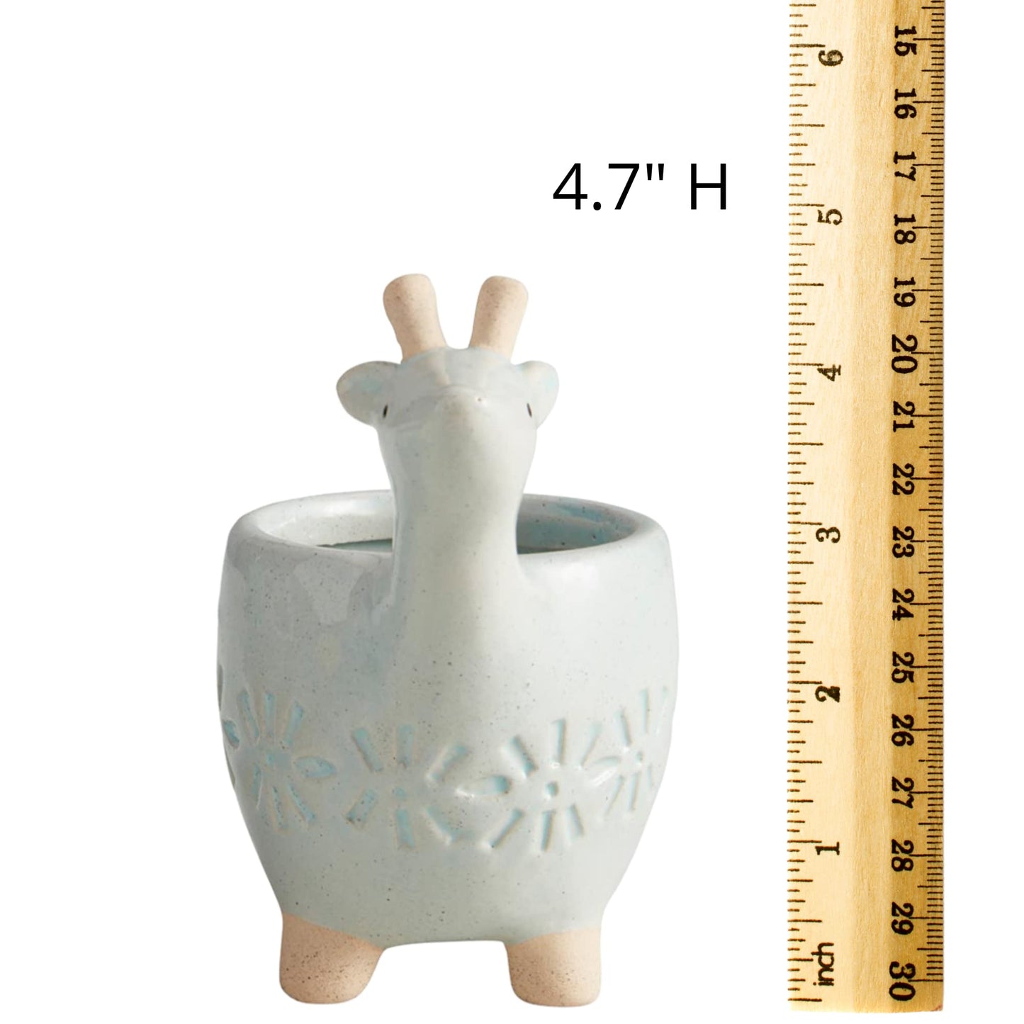 Needzo Mini White Deer Planter, Planters Pots for Succulents, Cute Animal Decorations, Unique Gifts for Plant Lovers, 4.7 Inches