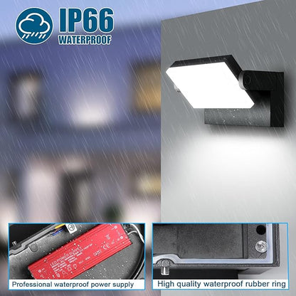 40W LED Wall Light, 4000LM 5000K 360° Wide-Angle Exterior Wall Floodlights, IP66 Waterproof Commercial Outdoor Wall Mount Fixture Wall Pack Security Ideal Lighting for Garage(4 Packs)