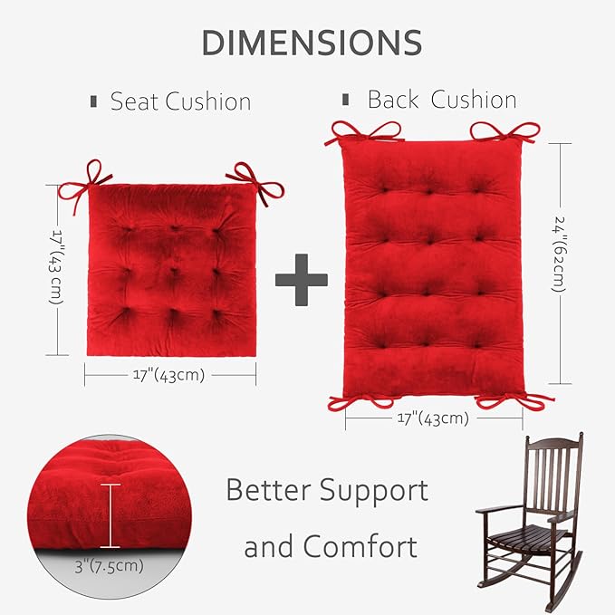 ELFJOY Rocking Chair Cushion Large Rocking Chair Pads