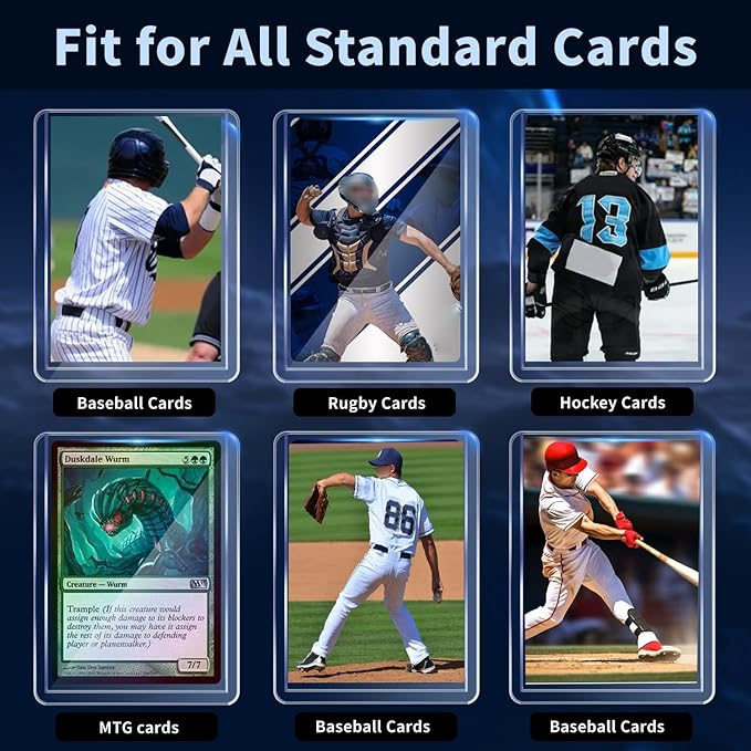 400 Card Sleeves Hard Plastic, Premium Baseball Card Sleeves, 3" x 4" Trading Cards Holder, Sports Football Game Cards Protectors Top Cases (200 Hard Sleeve + 200 Soft Sleeve)