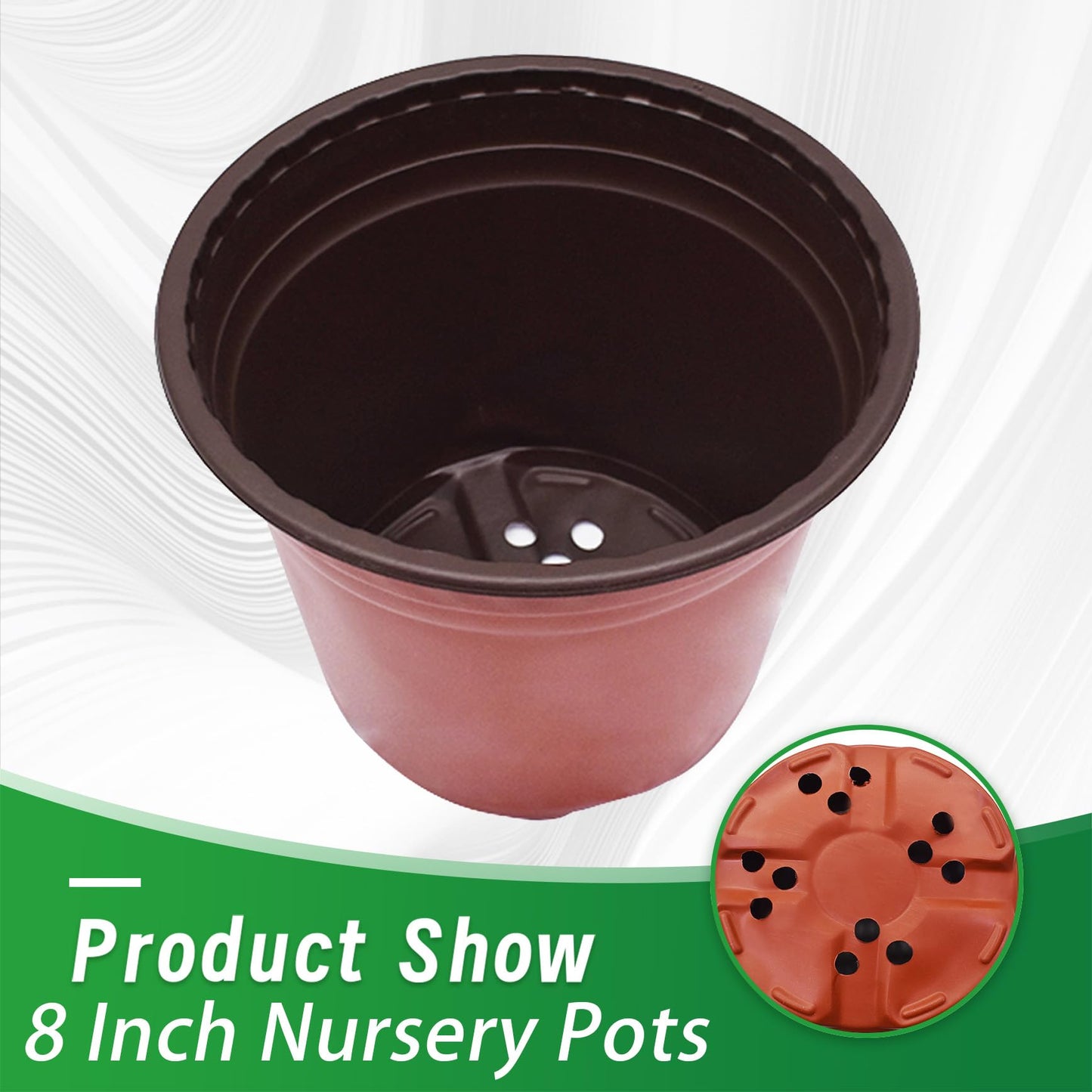 YSMN 8 Inch Nursery Pots 100pcs Plastic Bowl for Seed Starting Succulent Flower Planting Multipurpose Plant Container