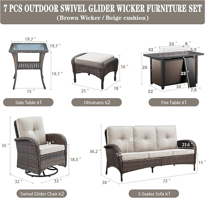 Belord 8 Piece Patio Furniture Set