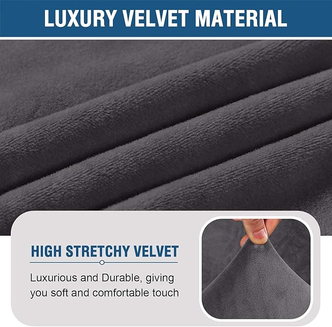 H.VERSAILTEX Armless Accent Chair Covers Thick Velvet Armless Chair Slipcovers