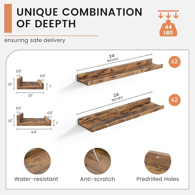 FLYJOE Floating Picture Ledge Shelves