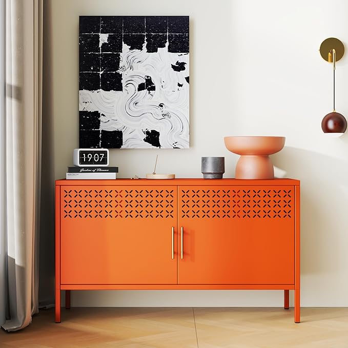 GDNVBRDS Metal Storage Cabinet, 2-Door Short Locker Cabinets