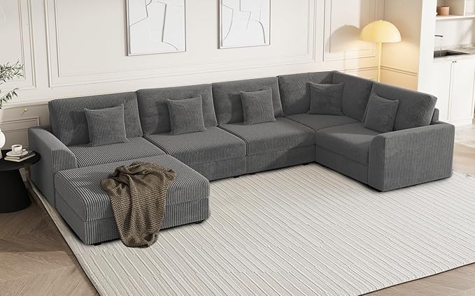 Modular Sectional Sofa, Oversized U Shaped Couch, Convertible Sleeper Sofa