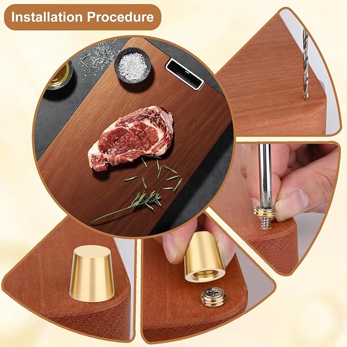 Brass Cutting Board Feet，Chopping Board Feet Set