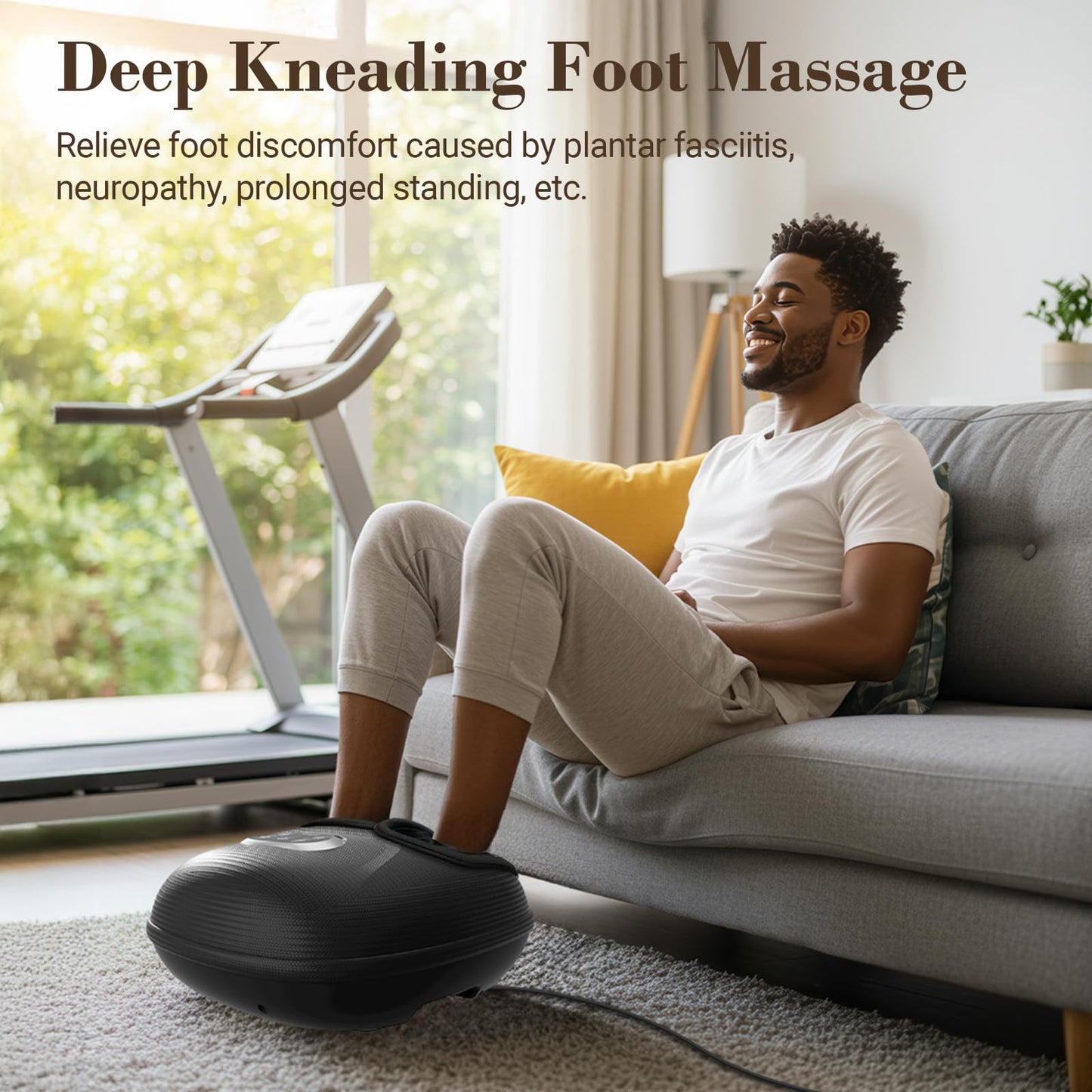 Foot Massager FSA Eligible HSA, Feet Massager with Heat for Plantar Fasciitis Relief, 5 Levels Compression & Vibration Massage for Neuropathy, Christmas Gifts for Women Men, Fits Up to 13"