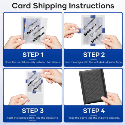 360 Pack Trading Card Shipping Protectors, 3.5'' x 4.5'' Plastic Card Protector with Tape Rolls for Mailing Sports Cards
