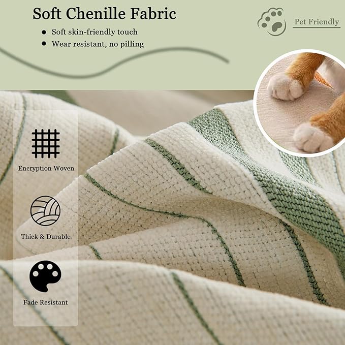 DREAMINGO Couch Cover Reversible Chenille 3 Seat Sofa Covers